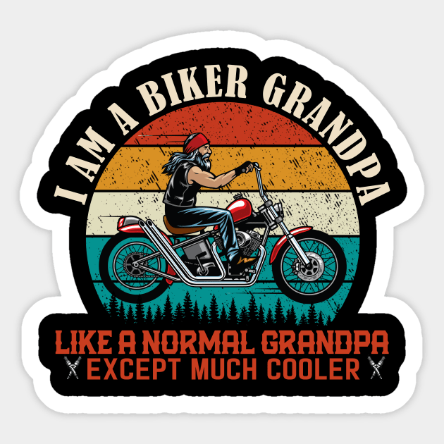 I am A Biker Grandpa Motorcycle Sticker by banayan